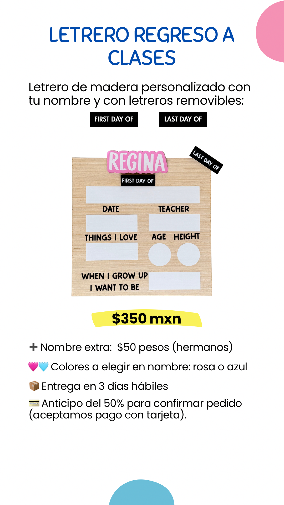 Letrero regreso a clases