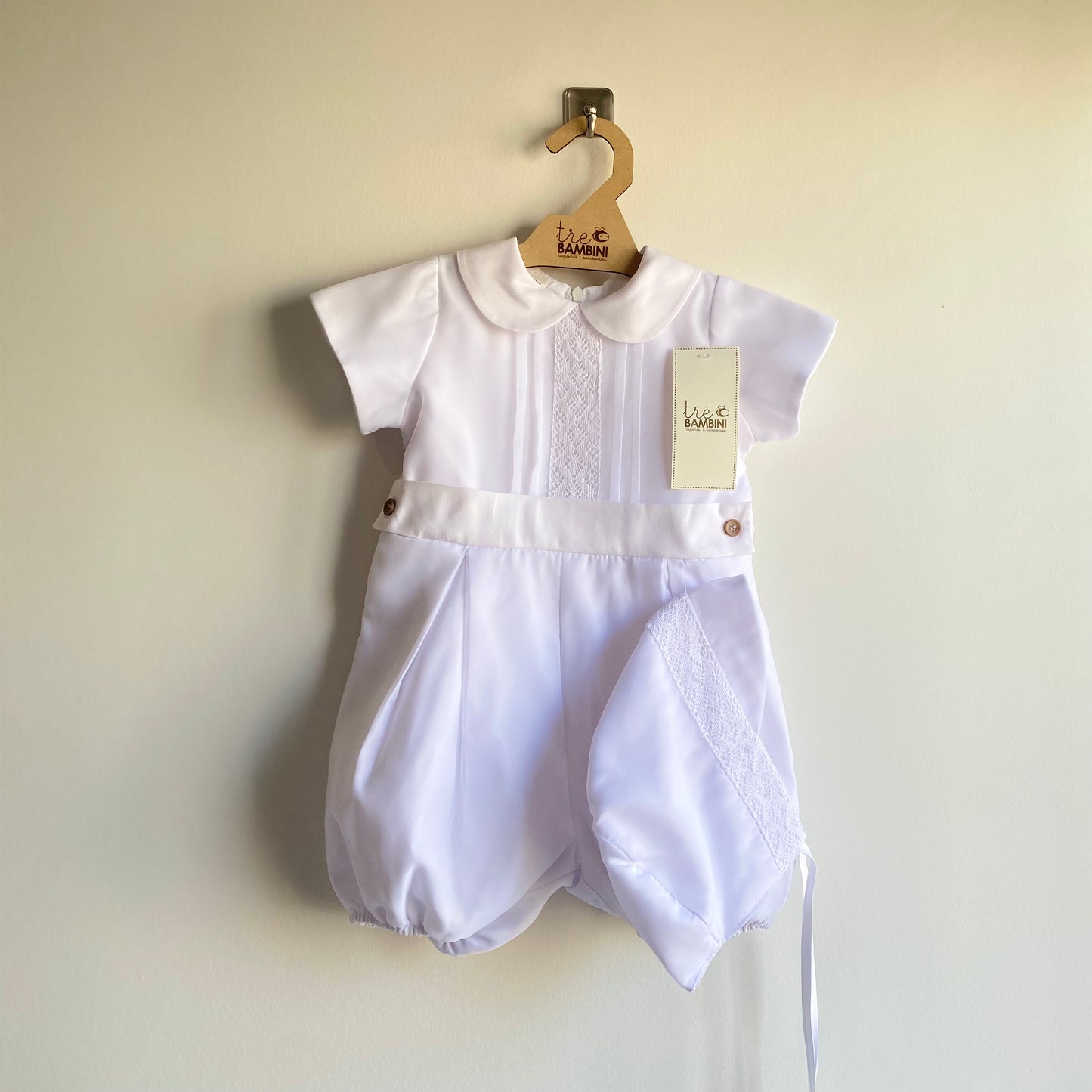 Traje de bautizo para niño - Modelo Toscana con faldón