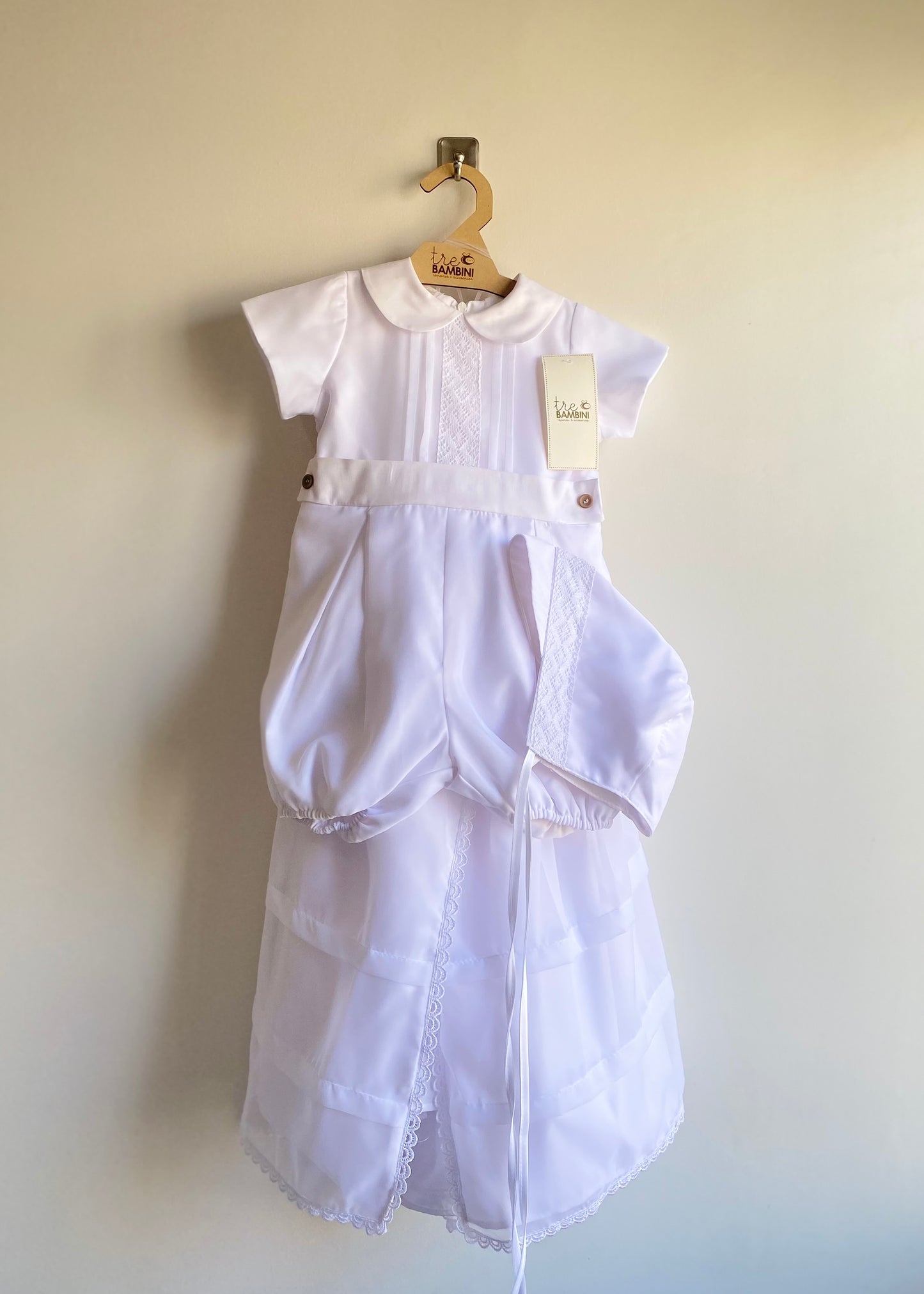 Traje de bautizo para niño - Modelo Toscana con faldón