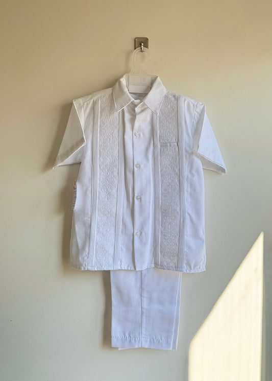 Traje con guayabera para niño manga corta - modelo Tulum CH