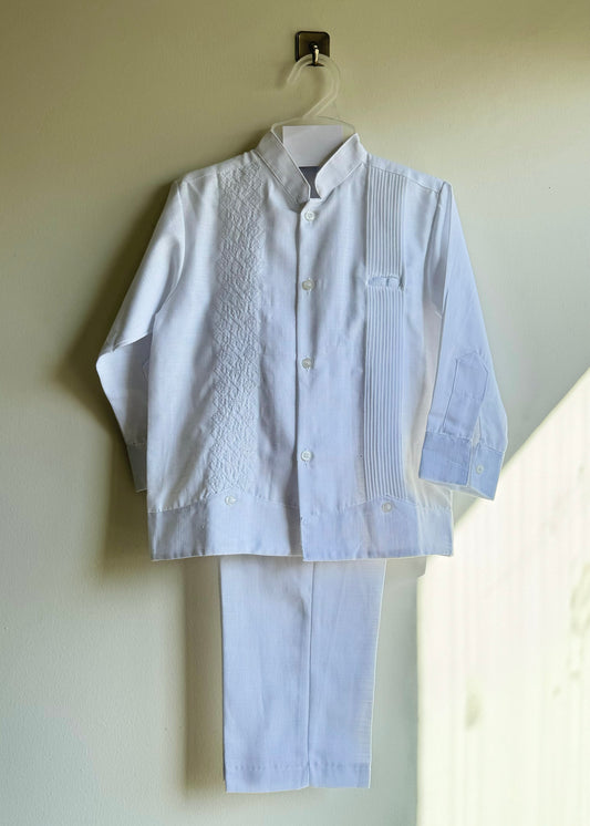 Traje con guayabera para niño manga larga - modelo tikal M/L