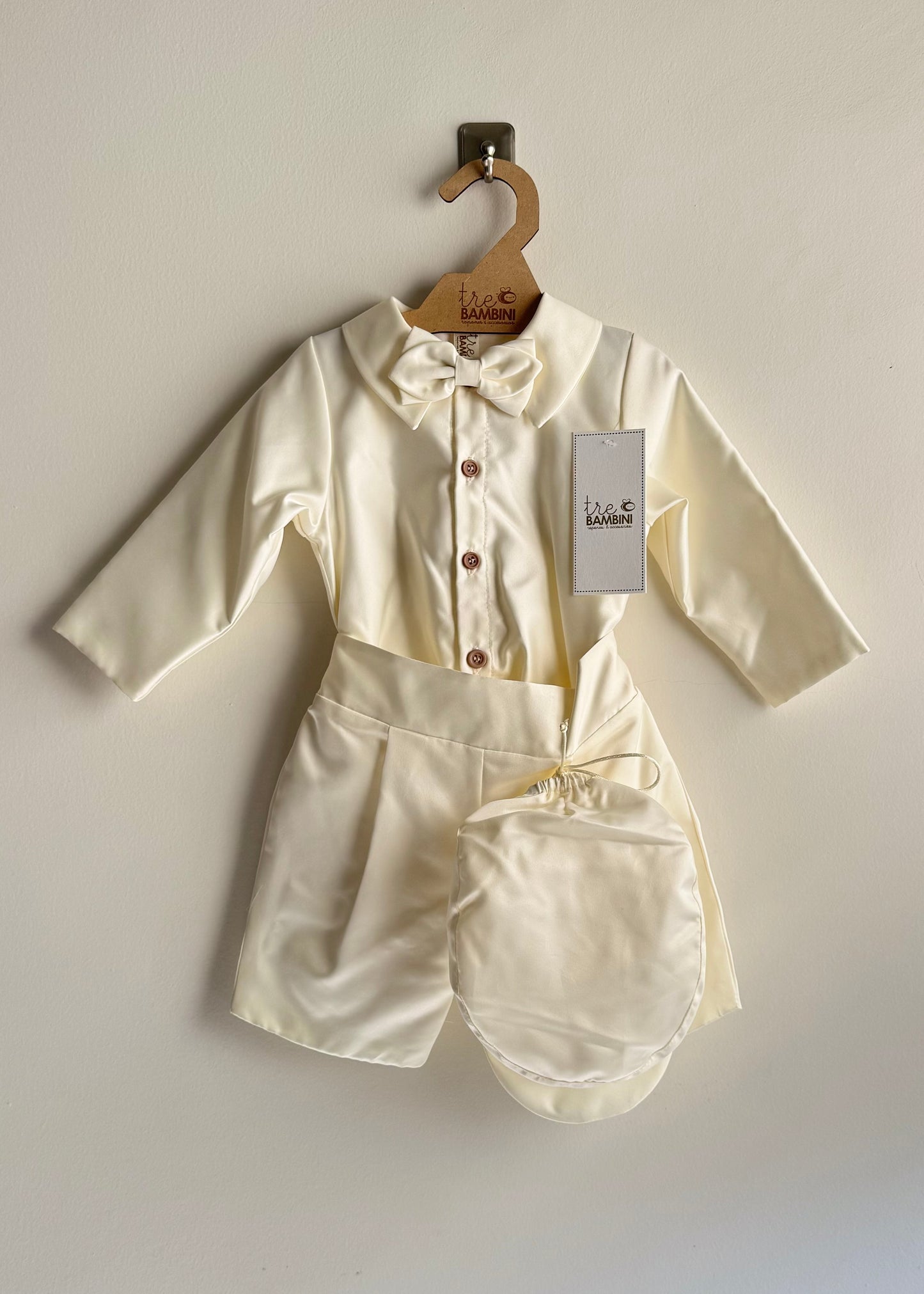 Traje de bautizo para niño marca Tre Bambini - Modelo Campania manga larga