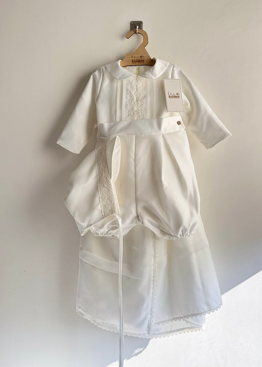 Traje de bautizo para niño marca Tre Bambini - Modelo Toscana Perla manga larga