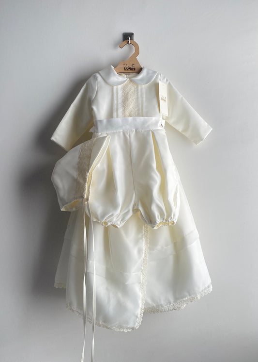 Traje de bautizo para niño - Modelo Toscana Perla manga larga
