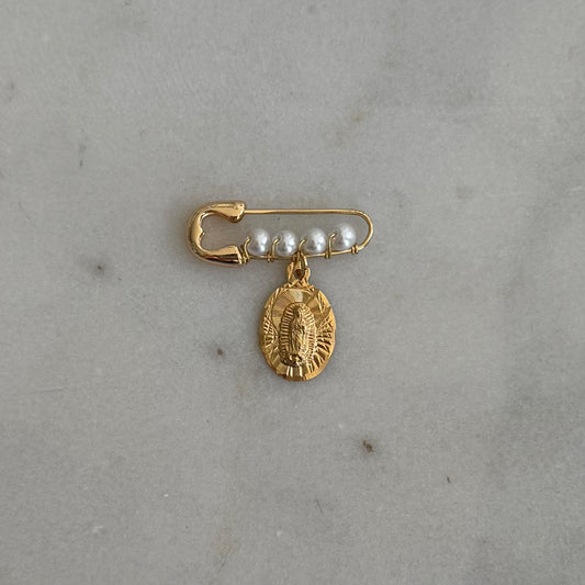 Prendedor con medalla religiosa para bebé - PR225